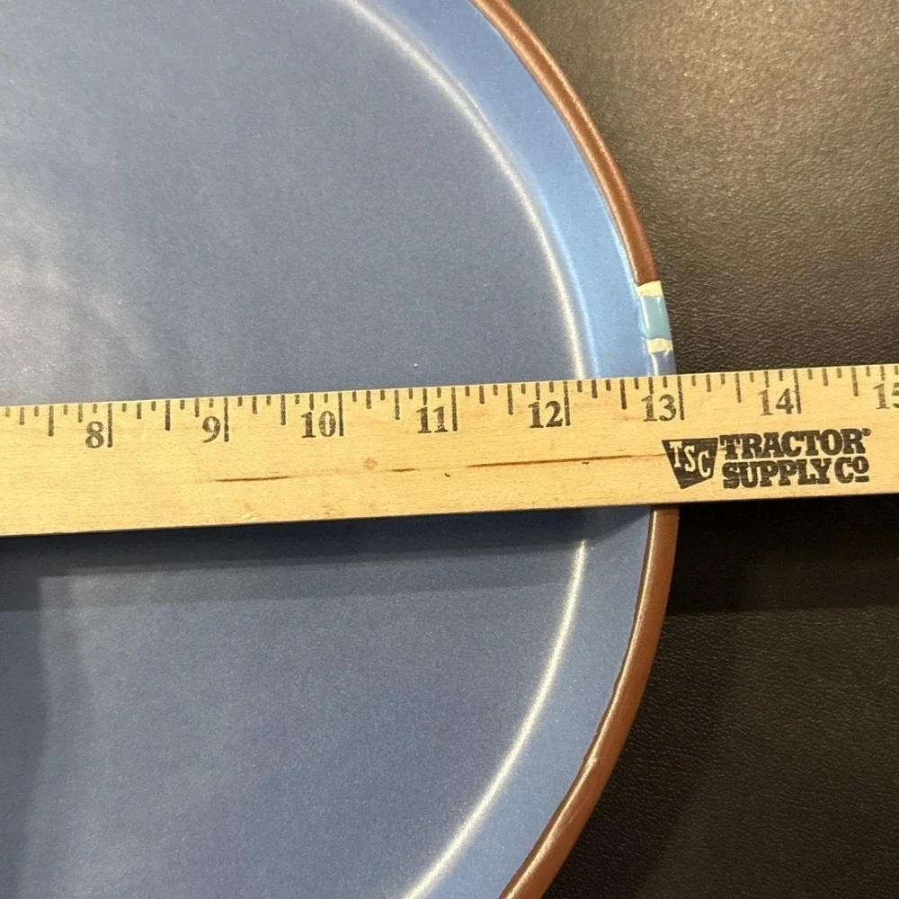 Dansk Mesa Sky Blue Chop Plate Platter Stoneware Rimmed Southwestern Aztec 13